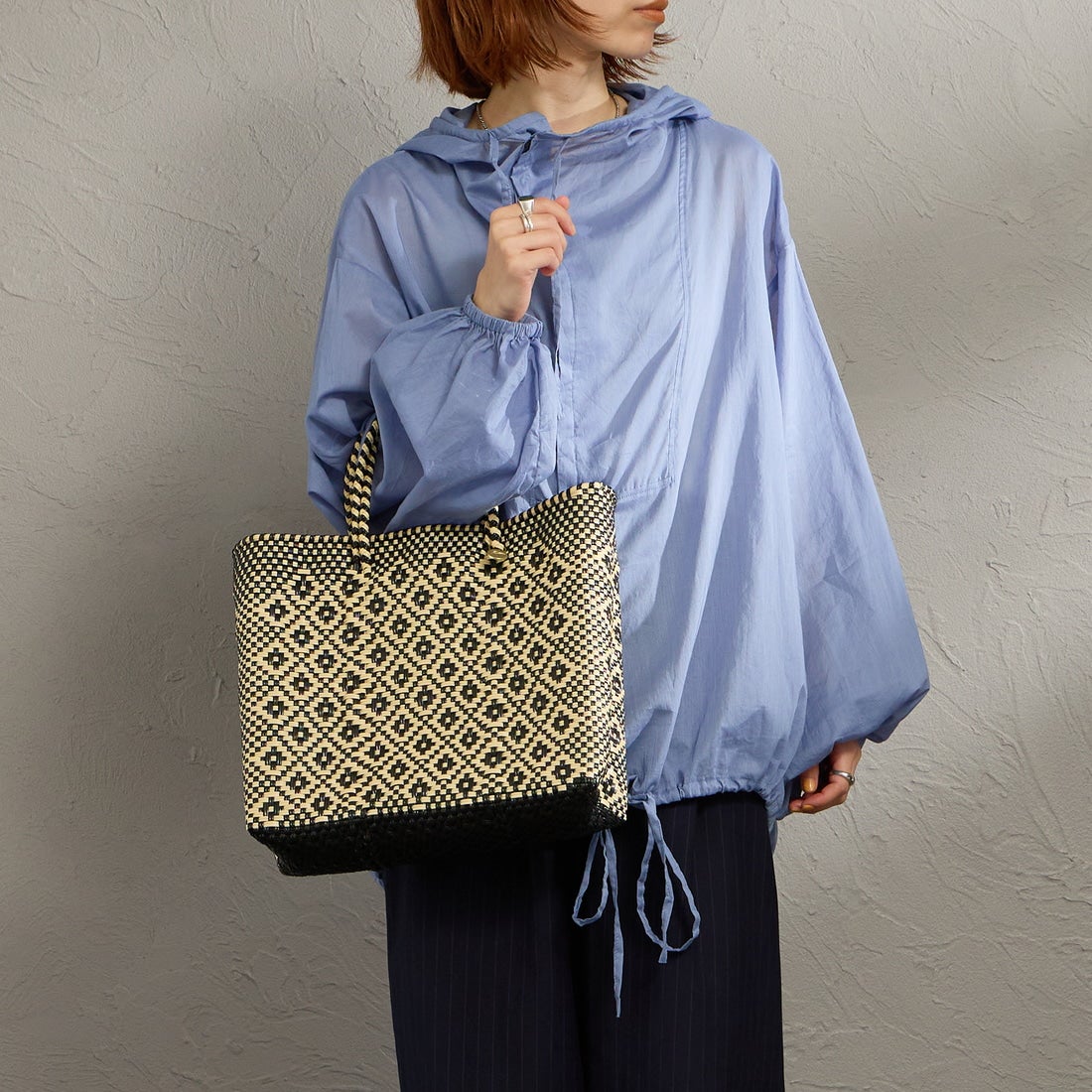 Letra [レトラ] メルカドバッグ (S) ROMBO [610720449] BLK/CRE S