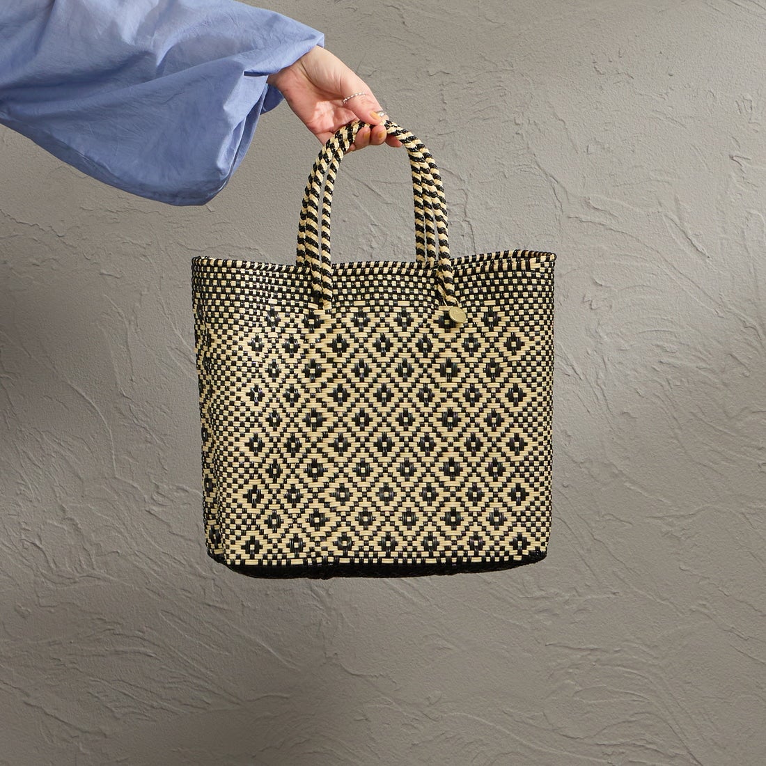 Letra [レトラ] メルカドバッグ (S) ROMBO [610720449] BLK/CRE S