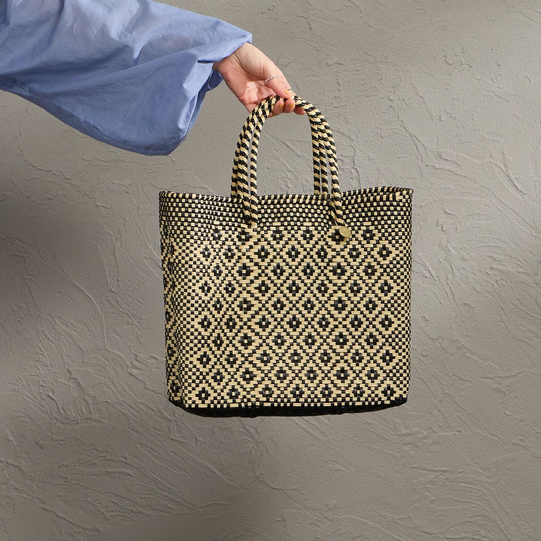 Letra [レトラ] メルカドバッグ (S) ROMBO [610720449] BLK/CRE S