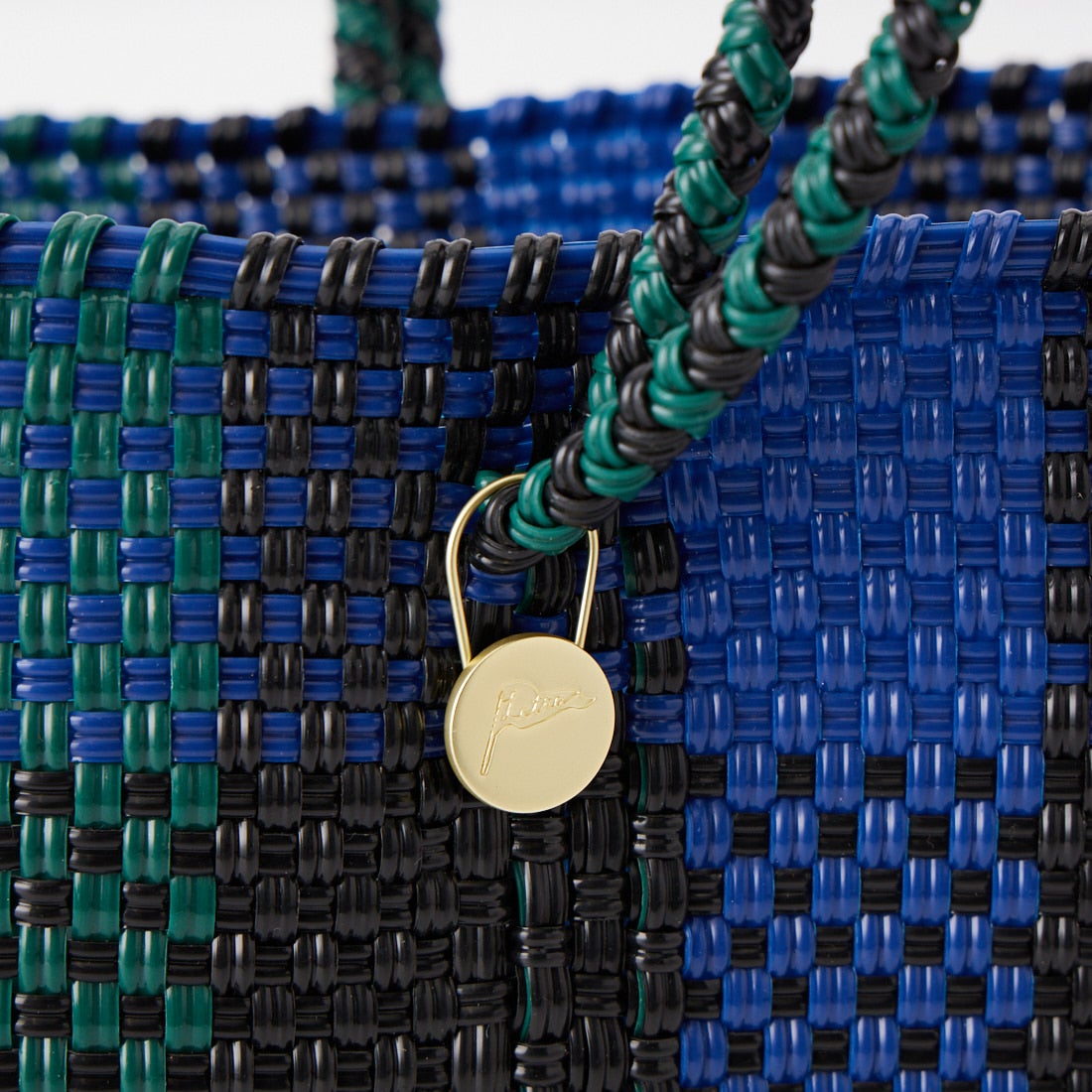 Letra [レトラ] メルカドバッグ (S) 3COLORS CHECK [610721001] BLK/DK GRN