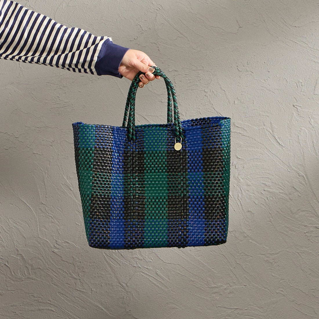 Letra [レトラ] メルカドバッグ (S) 3COLORS CHECK [610721001] BLK/DK GRN