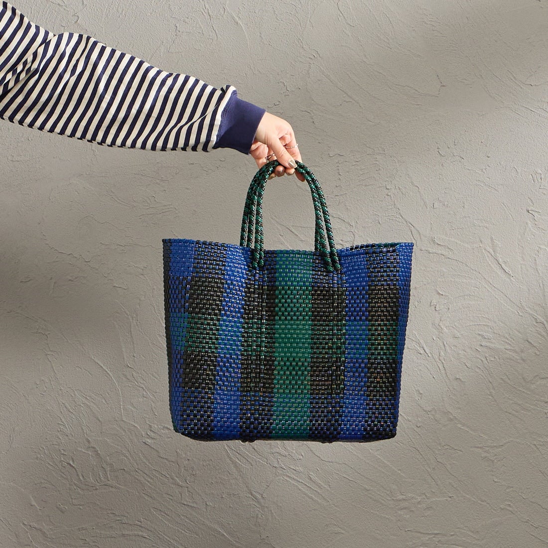 Letra [レトラ] メルカドバッグ (S) 3COLORS CHECK [610721001] BLK/DK GRN