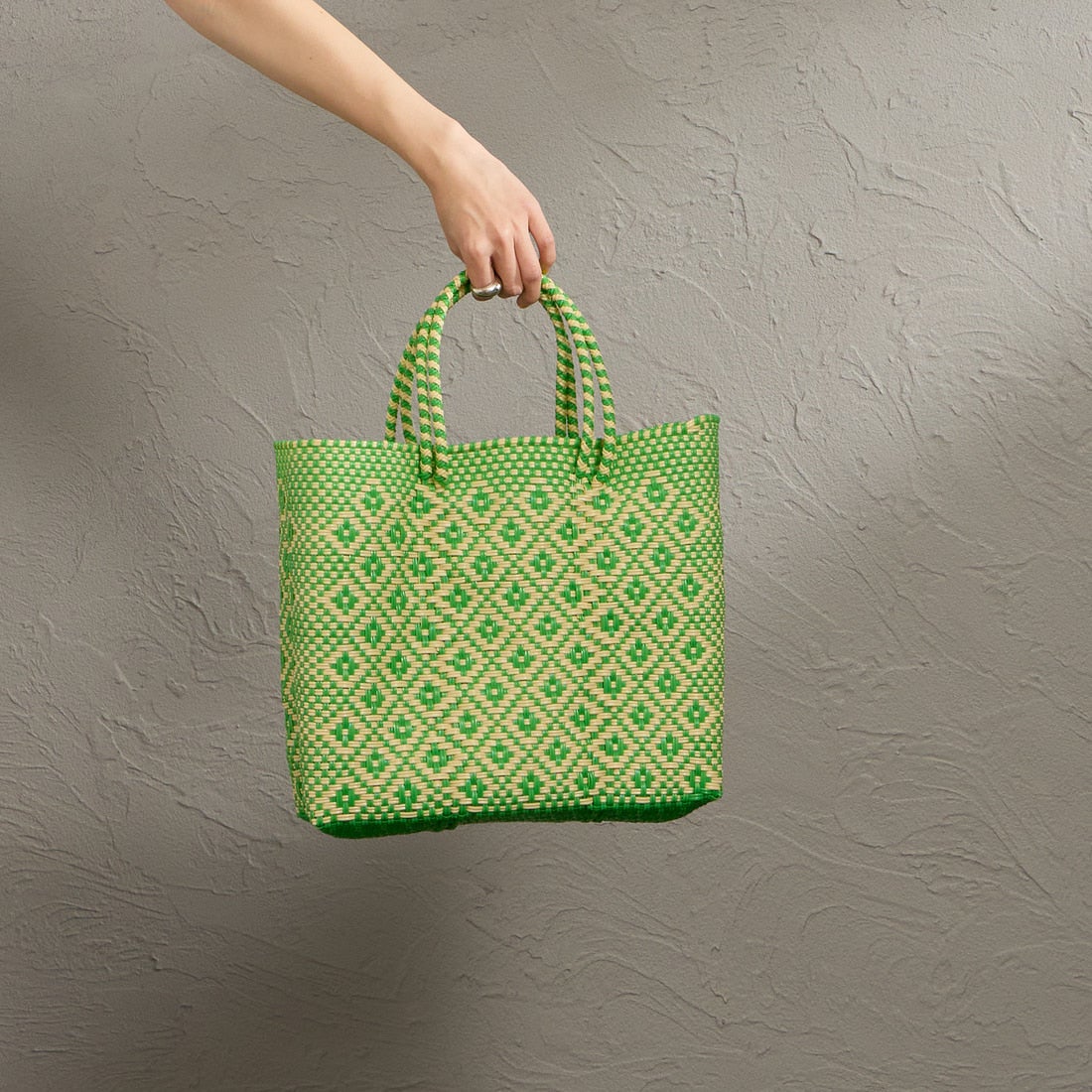 Letra [レトラ] メルカドバッグ (S) ROMBO [610720493] LT GRN/CRM