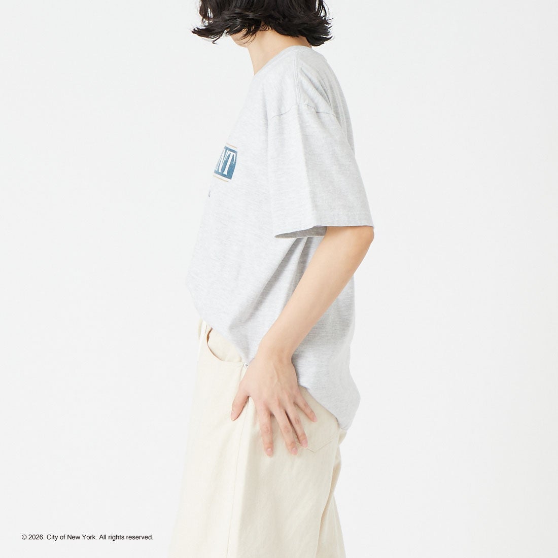 GOOD ROCK SPEED [グッドロックスピード] NYC ショートスリーブTシャツ [26NYC007W] ASH &&モデル身長：162cm 着用サイズ：F&&