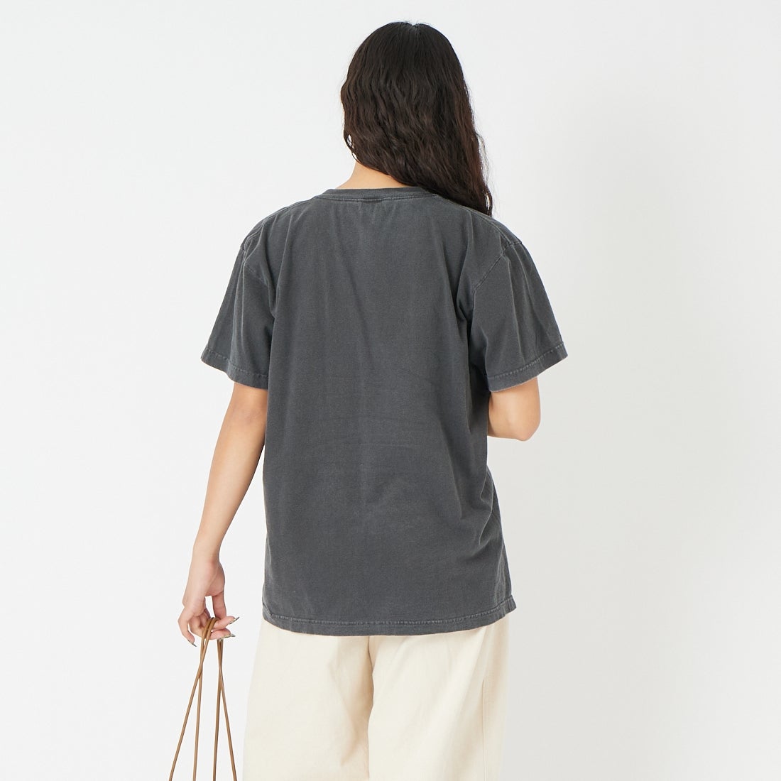 GOOD ROCK SPEED [グッドロックスピード] RANDY'S DONUTS プリントTシャツ [26RDN006W] CHARCOAL &&モデル身長：162cm 着用サイズ：F&&