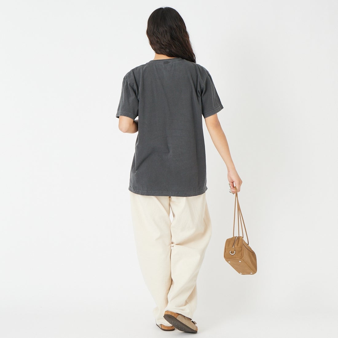 GOOD ROCK SPEED [グッドロックスピード] RANDY'S DONUTS プリントTシャツ [26RDN006W] CHARCOAL &&モデル身長：162cm 着用サイズ：F&&