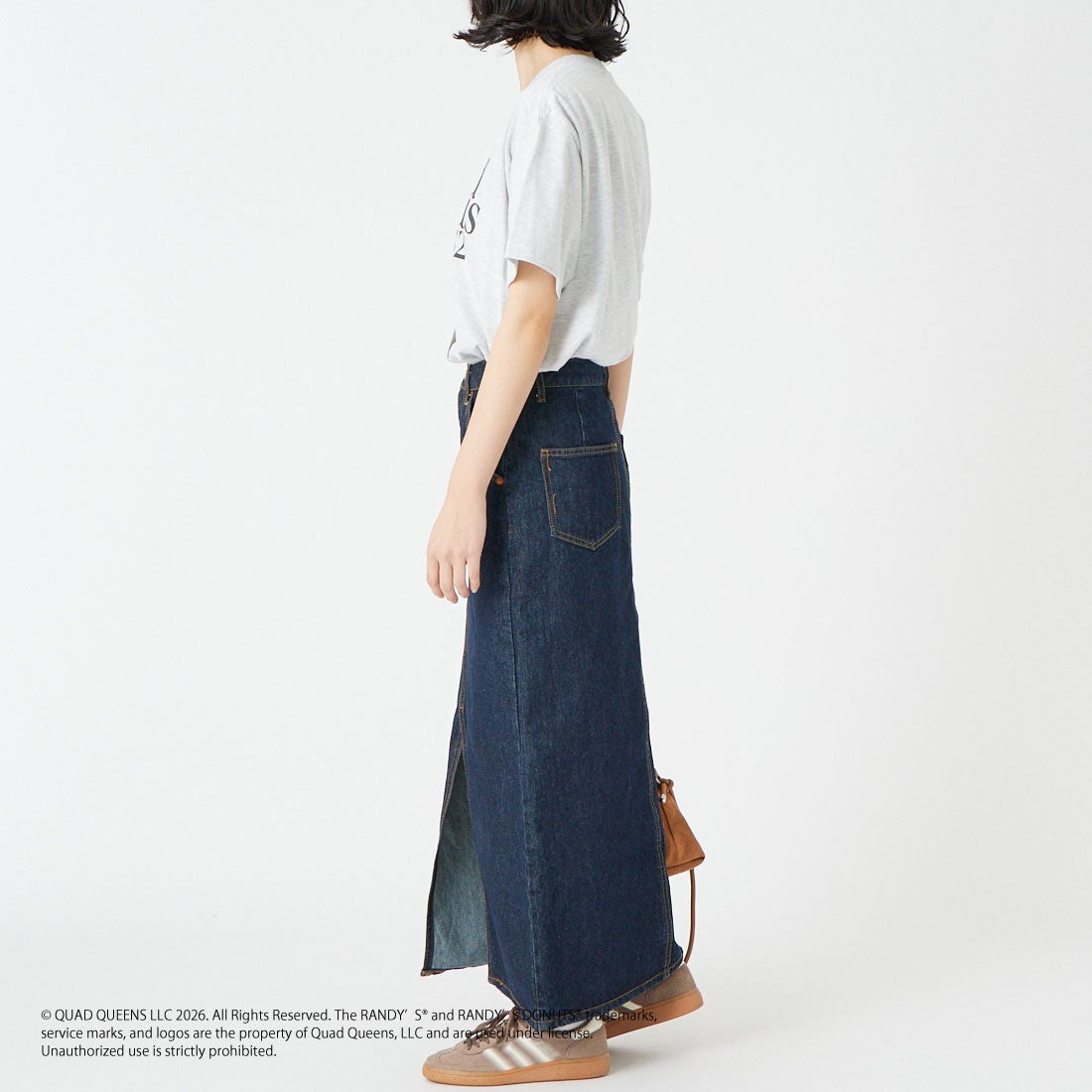 GOOD ROCK SPEED [グッドロックスピード] RANDY'S DONUTS プリントTシャツ [26RDN005W] ASH &&モデル身長：162cm 着用サイズ：F&&