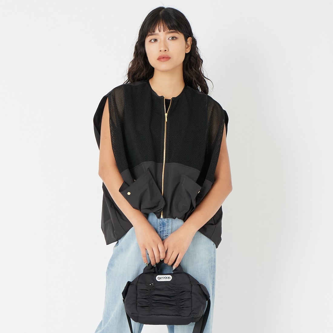 004 ﾌﾞﾗｯｸ&&モデル身長：162cm 着用サイズ：F&&