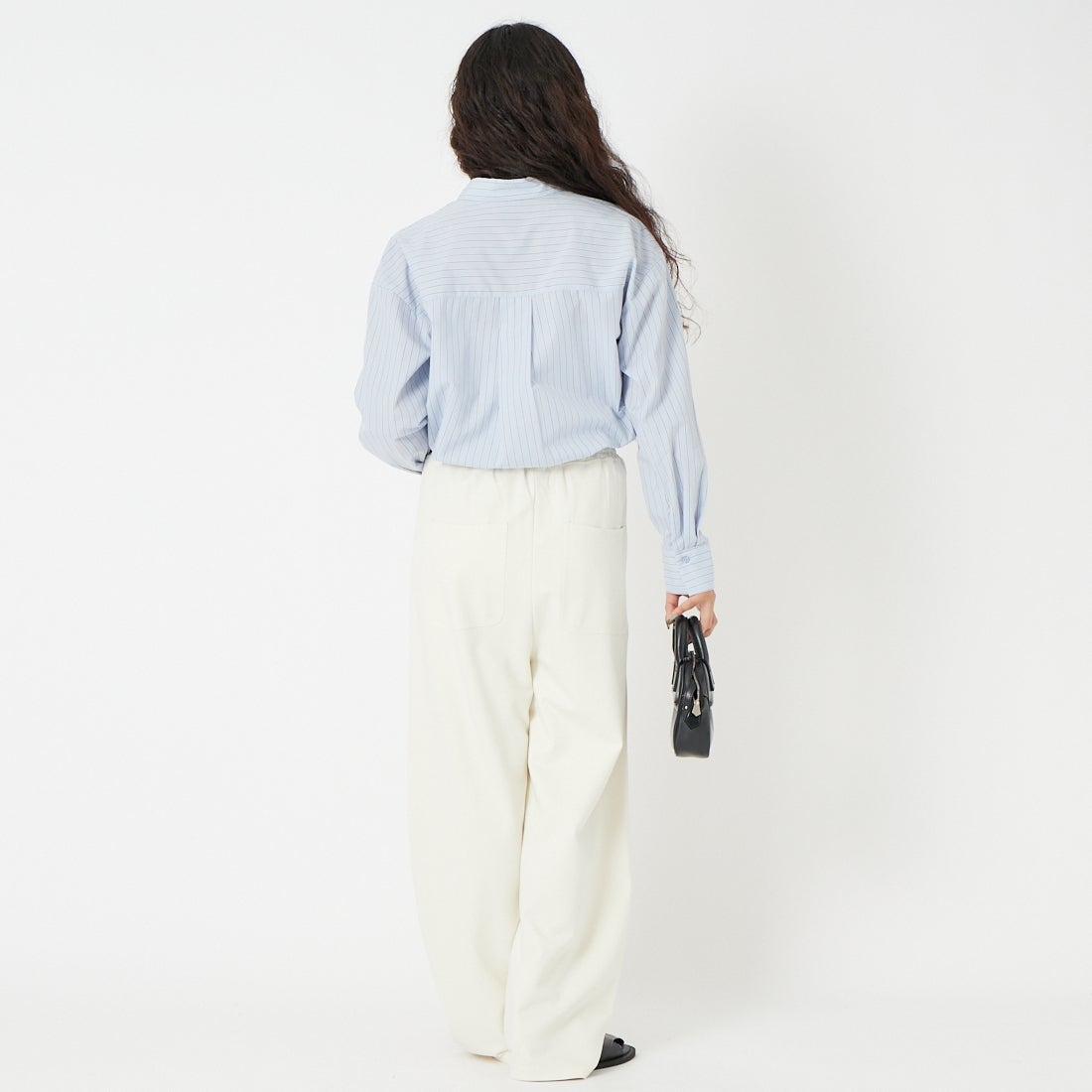 DIGNITE COLLIER [ディニテコリエ] カットカーブパンツ [80268708] 031 ｵﾌ &&モデル身長：162cm 着用サイズ：F&&