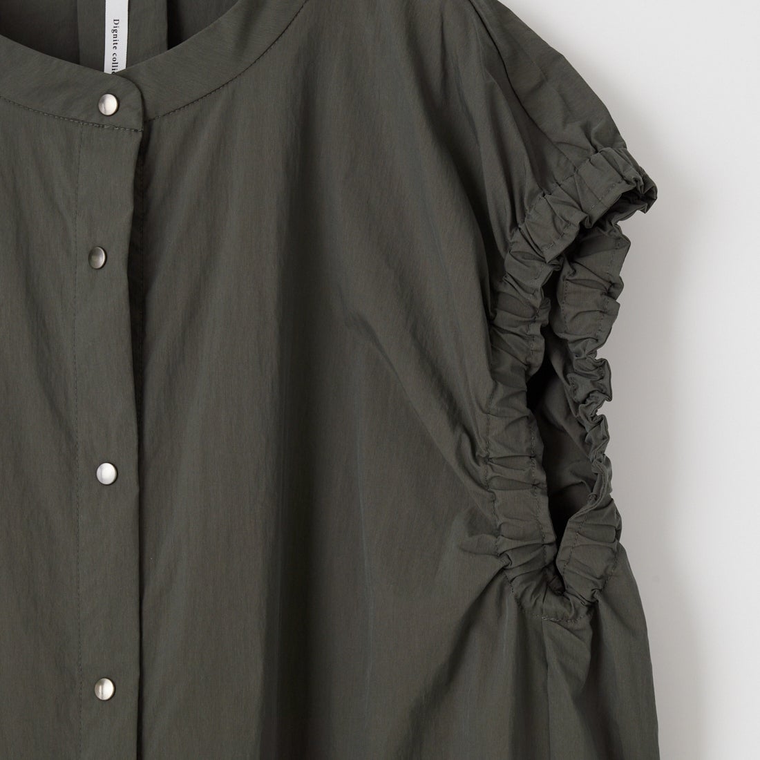 DIGNITE COLLIER [ディニテコリエ] 袖ギャザースナップワンピース [80268706] 003 ﾁｬｺｰﾙ