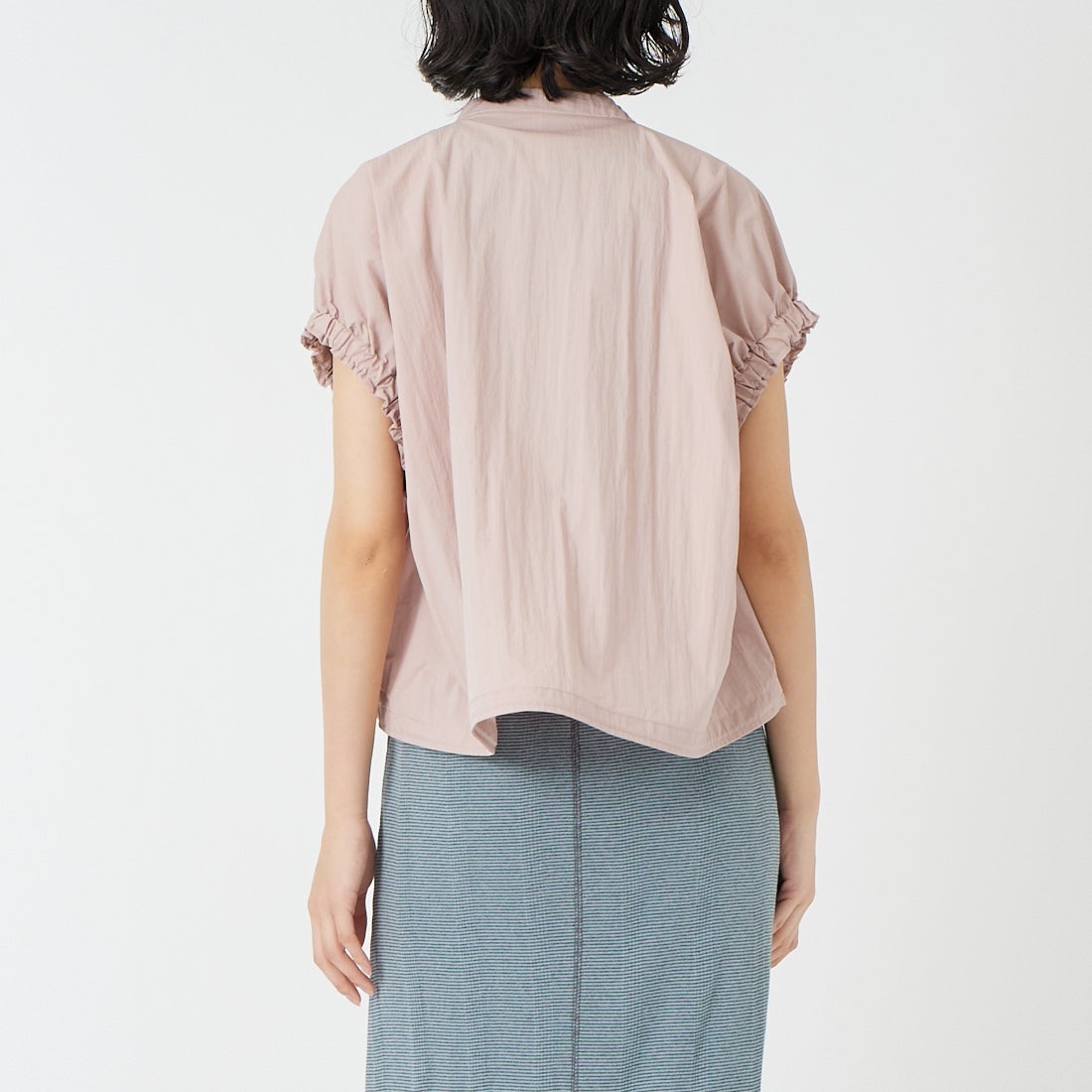 DIGNITE COLLIER [ディニテコリエ] ショートスナップブラウス [80268705] 013 ﾋﾟﾝｸ &&モデル身長：162cm 着用サイズ：F&&