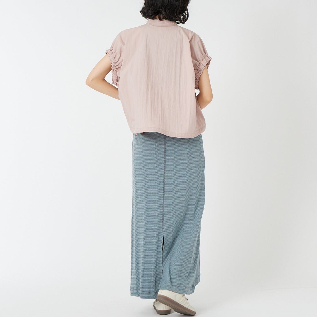 DIGNITE COLLIER [ディニテコリエ] ショートスナップブラウス [80268705] 013 ﾋﾟﾝｸ &&モデル身長：162cm 着用サイズ：F&&