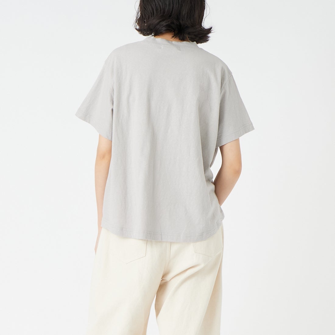 tumugu: [ツムグ] ラフィ天竺 プリントT [TC26102] 80 LT.GRAY &&モデル身長：162cm 着用サイズ：F&&
