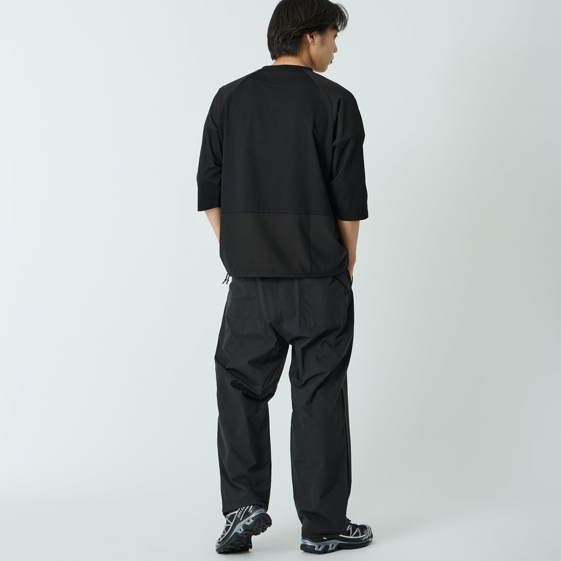 +phenix [プラスフェニックス] 別注 エアメッシュコンビ 7分袖Tシャツ [POT-26015IN-JF] BLACK