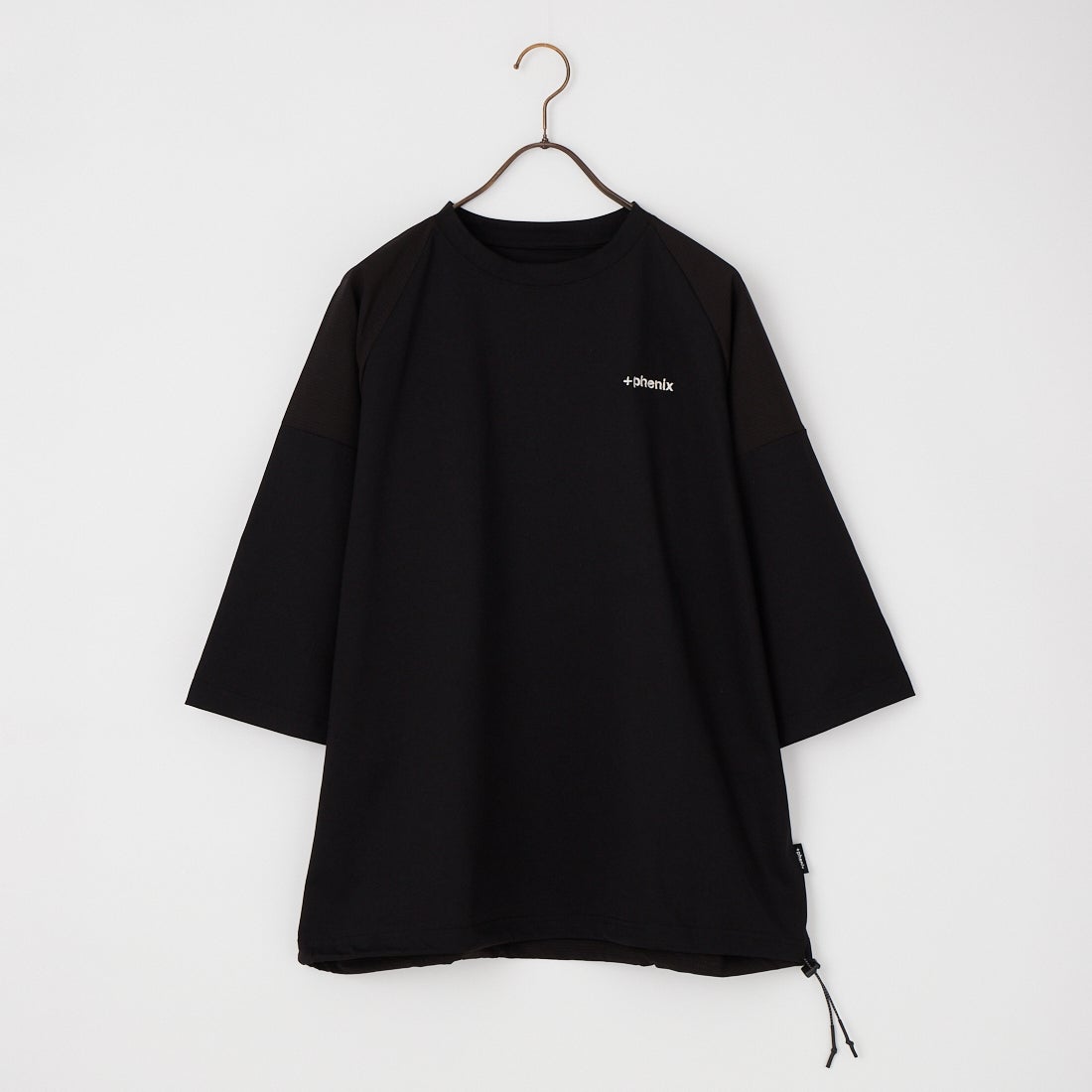 +phenix [プラスフェニックス] 別注 エアメッシュコンビ 7分袖Tシャツ [POT-26015IN-JF] BLACK