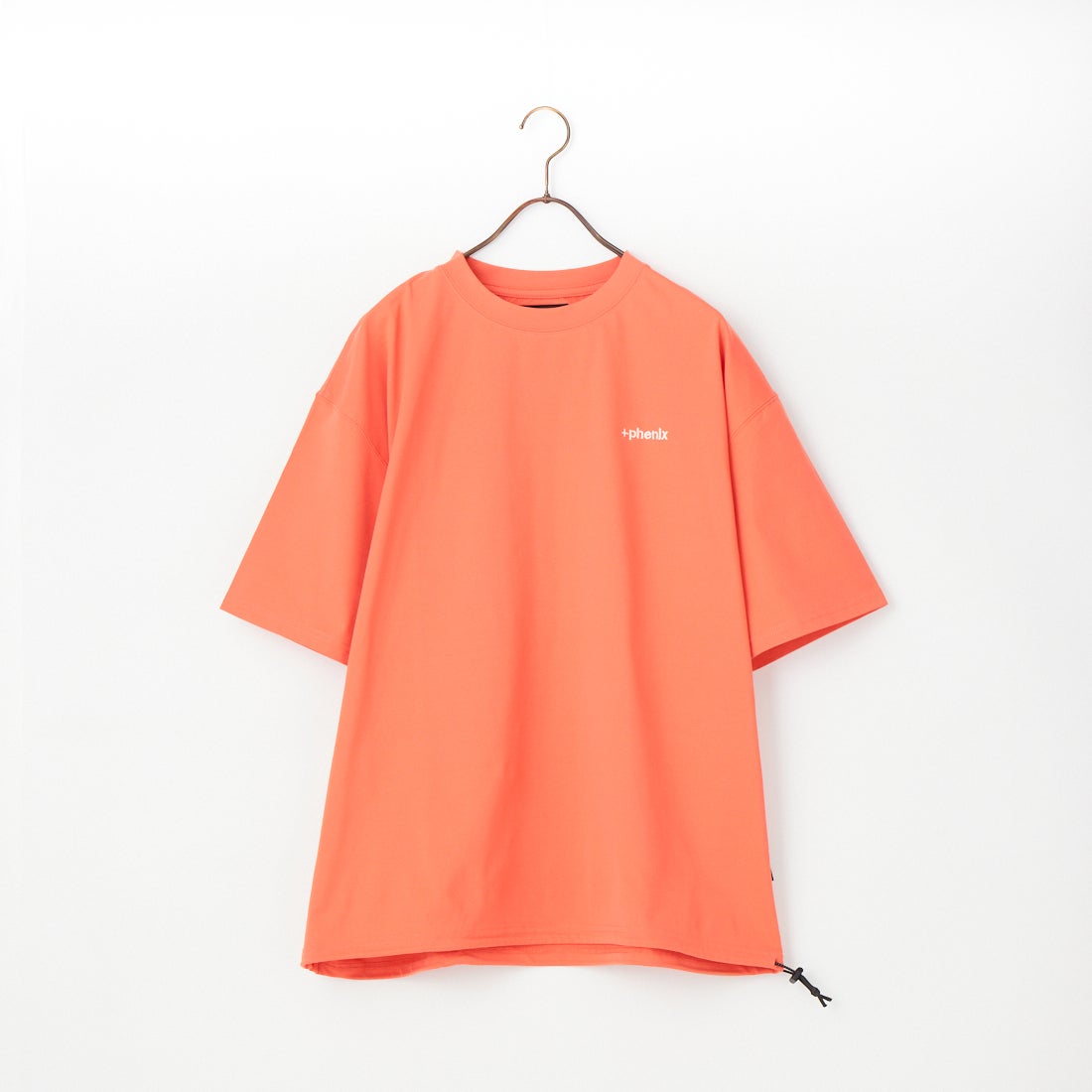 +phenix [プラスフェニックス] 別注 ワンポイント刺繍ロゴ ドローコードTシャツ [POT-26013IN-JF] ORANGE