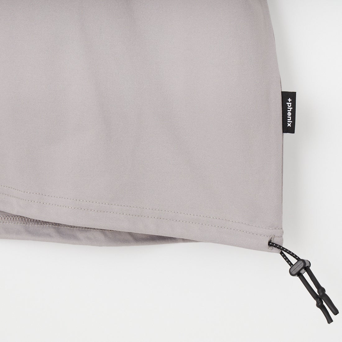 +phenix [プラスフェニックス] 別注 ワンポイント刺繍ロゴ ドローコードTシャツ [POT-26013IN-JF] GREY