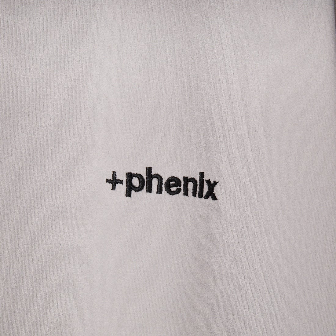 +phenix [プラスフェニックス] 別注 ワンポイント刺繍ロゴ ドローコードTシャツ [POT-26013IN-JF] GREY