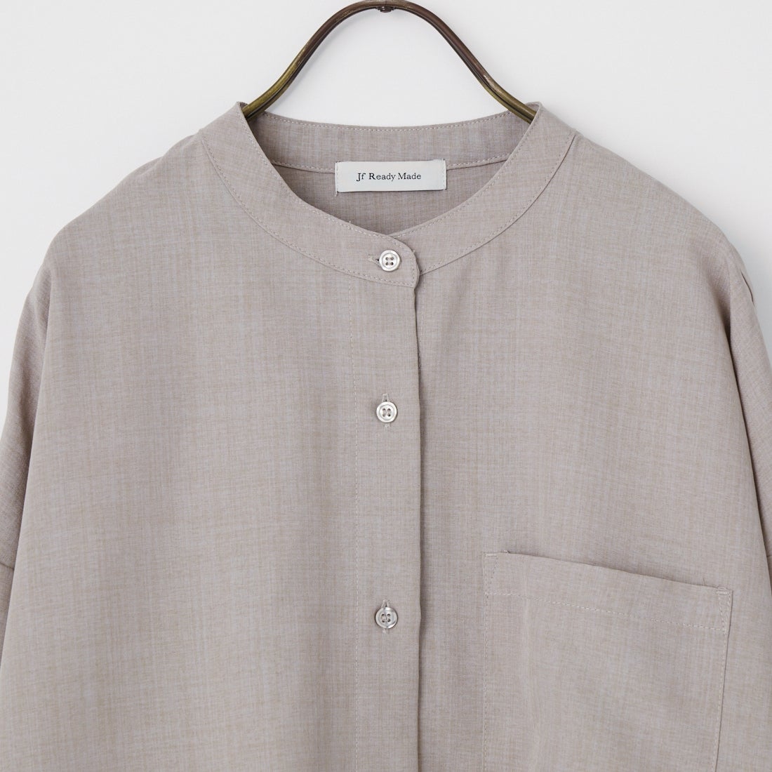 Jf Ready Made [ジェイエフレディメイド] 麻調バックヨークテープ切替ブラウス [4126126] ｸﾞﾚｰ