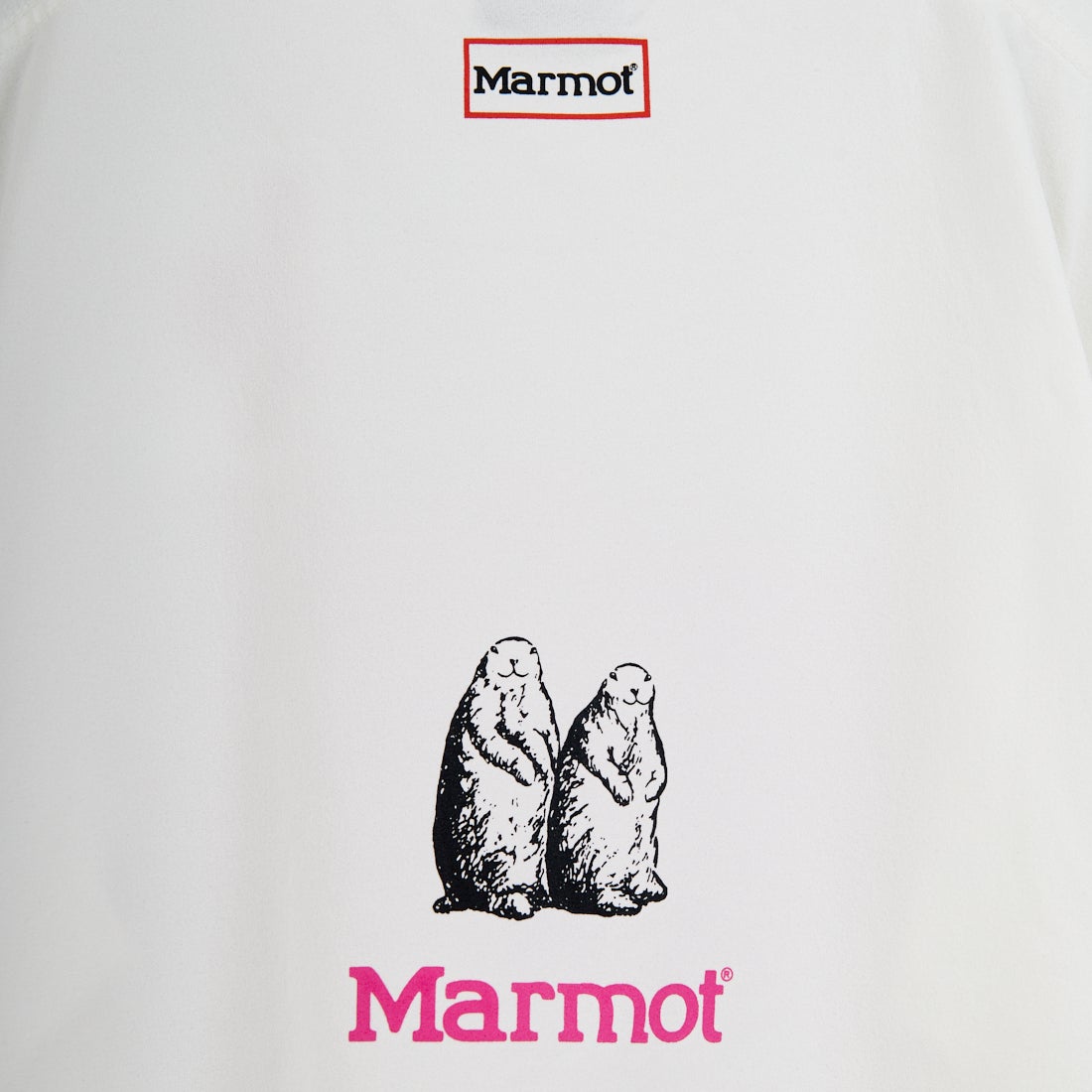 Marmot [マーモット] 別注 ドローコード付き クロップド プリントTシャツ [MTSS26WST366IN-JF] WHITE