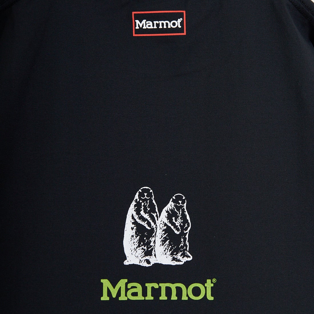 Marmot [マーモット] 別注 ドローコード付き クロップド プリントTシャツ [MTSS26WST366IN-JF] BLACK