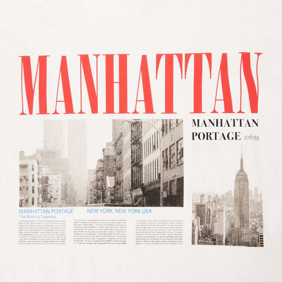 MANHATTAN PORTAGE [マンハッタンポーテージ] 別注 ショート丈 フォトプリントTシャツ [26SSMP-INL019-JF] WHITE