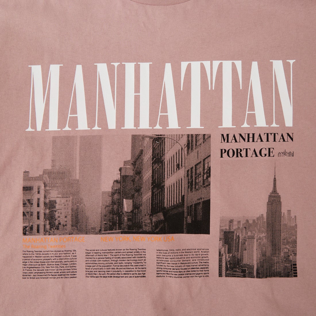 MANHATTAN PORTAGE [マンハッタンポーテージ] 別注 ショート丈 フォトプリントTシャツ [26SSMP-INL019-JF] PINK