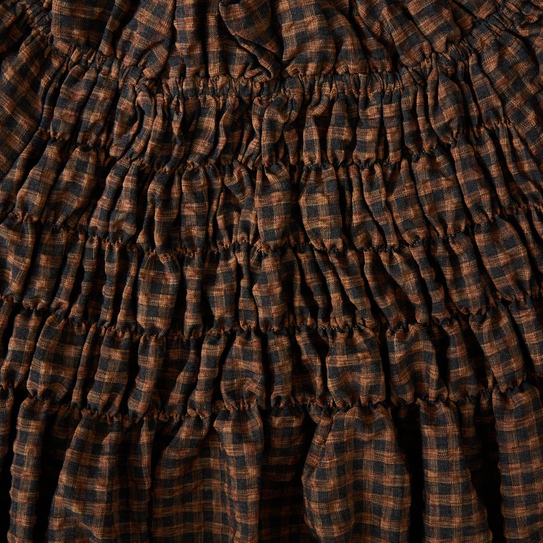 WILLFULLY [ウィルフリー] ボリュームスリーブ シャーリングティアードブラウス [2611-TO-13] CHECK