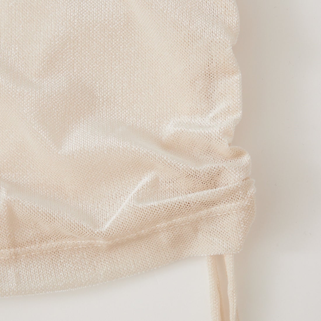 keena [キーナ] メッシュベルベット サイドギャザーシャツ [SJ-26027KN] LT.BEIGE