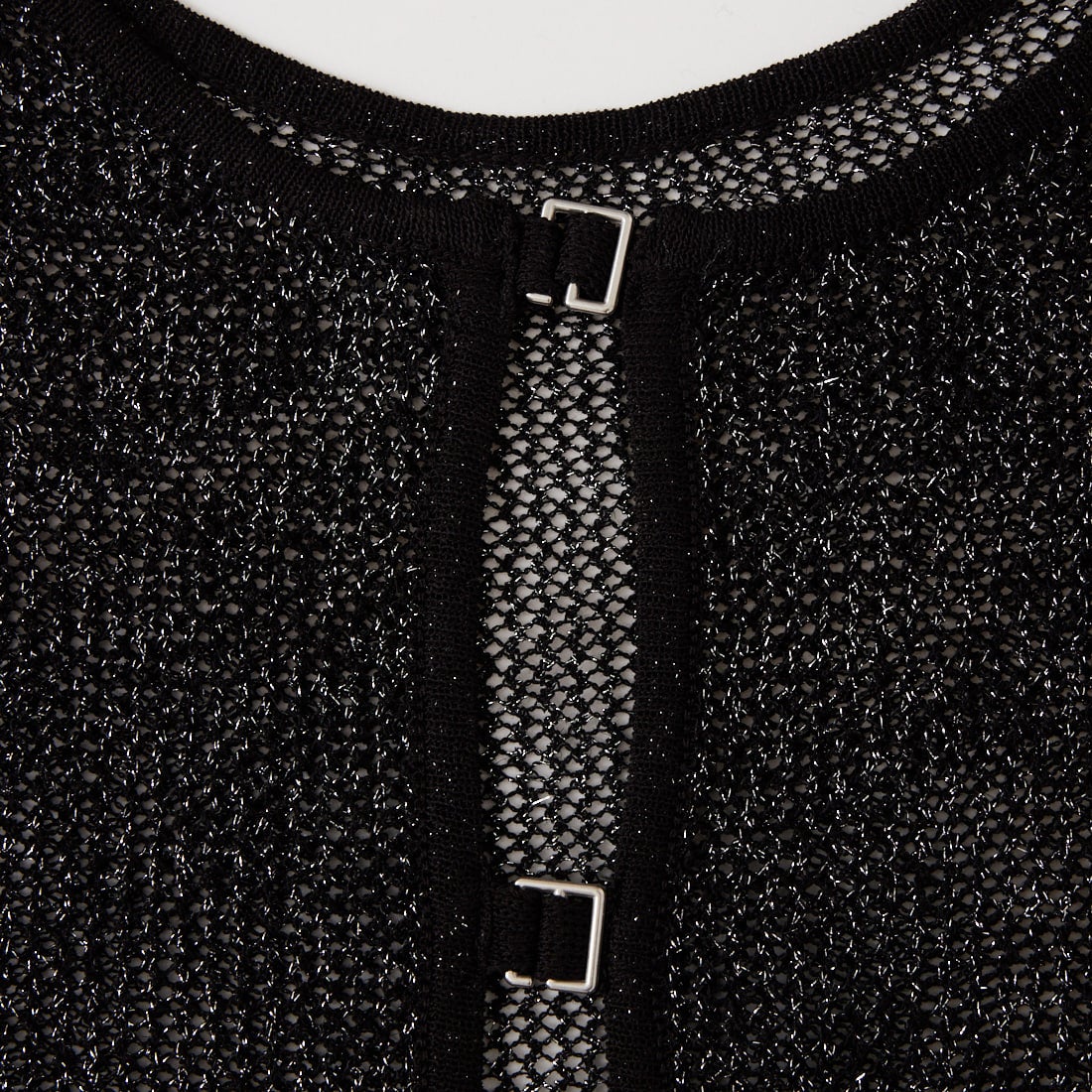 &g'aime [アンジェム] 2WAYラメメッシュショートニット [986-68010] ﾌﾞﾗｯｸ