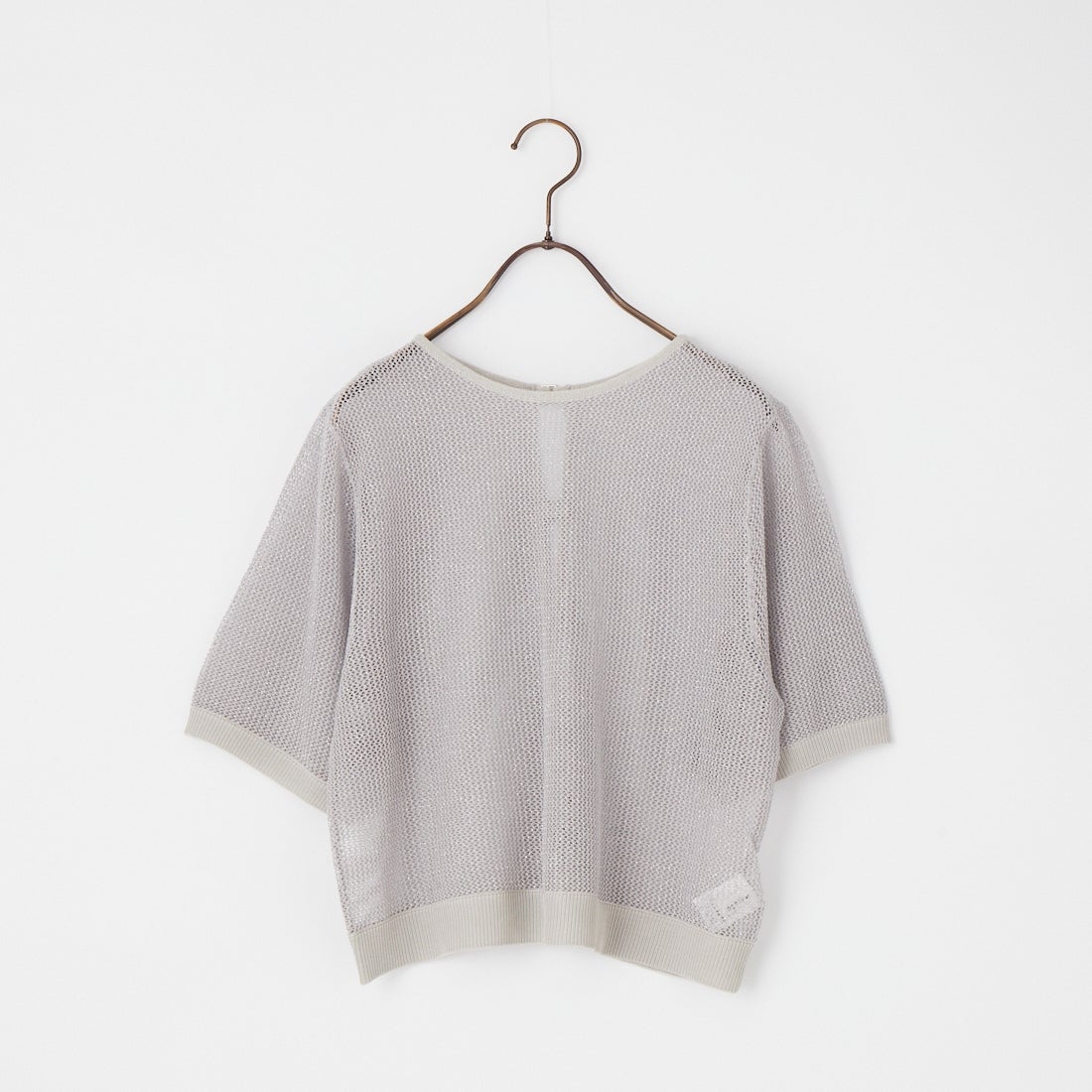 &g'aime [アンジェム] 2WAYラメメッシュショートニット [986-68010] ｸﾞﾚｰ