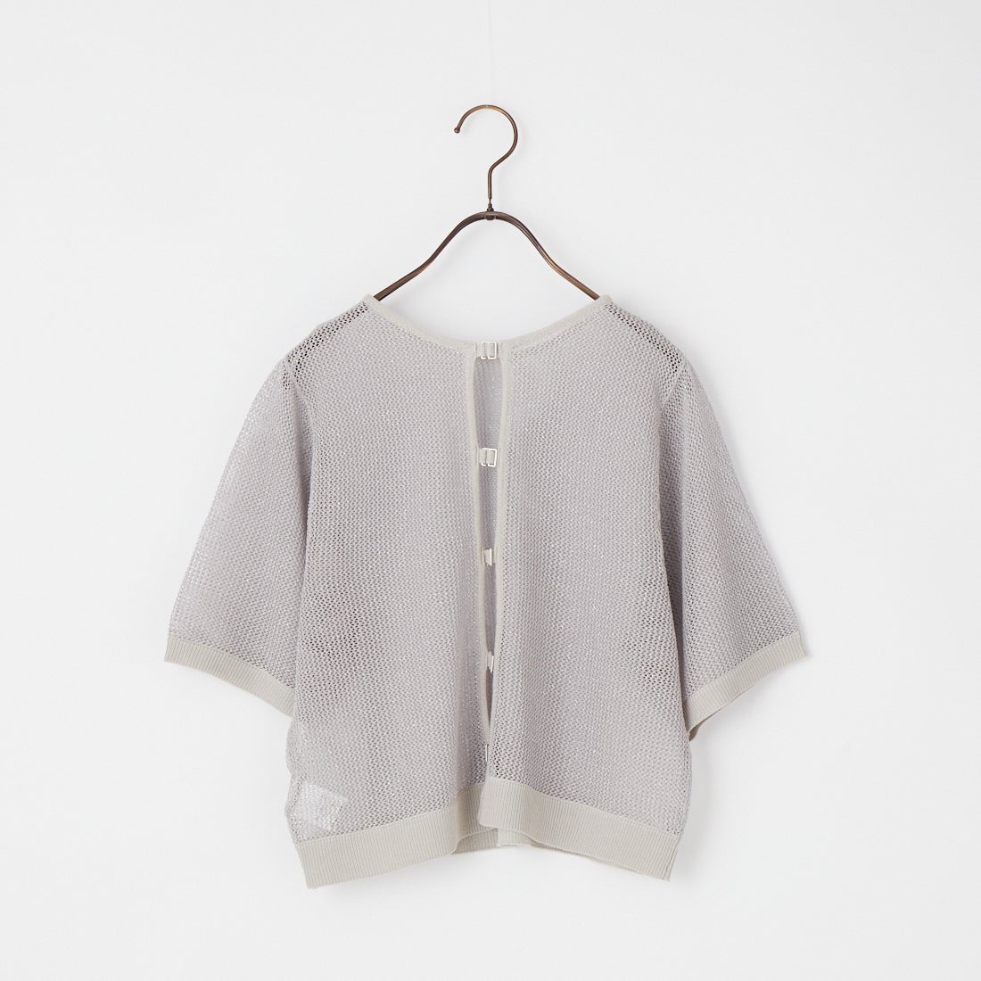 &g'aime [アンジェム] 2WAYラメメッシュショートニット [986-68010] ｸﾞﾚｰ