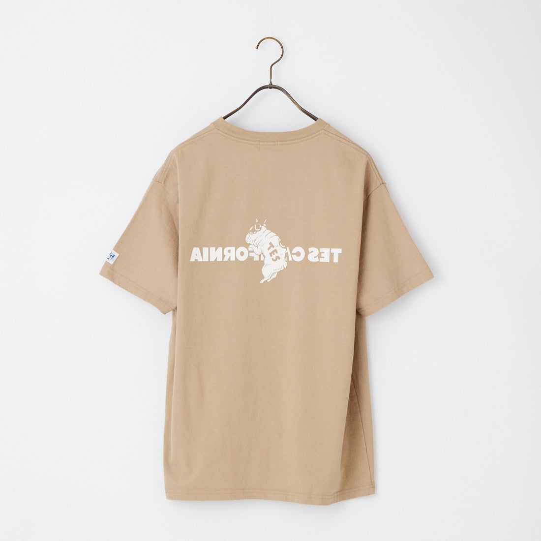 The Endless Summer [エンドレスサマー] 別注 TES CAL フロッキーロゴプリントTシャツ [FH-26574501-JF] BEIGE