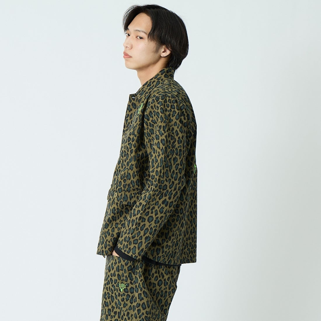South2West8 [サウスツーウエストエイト] レンジャーシャツ [SX664] B OLIVE &&モデル身長：179cm 着用サイズ：M&&
