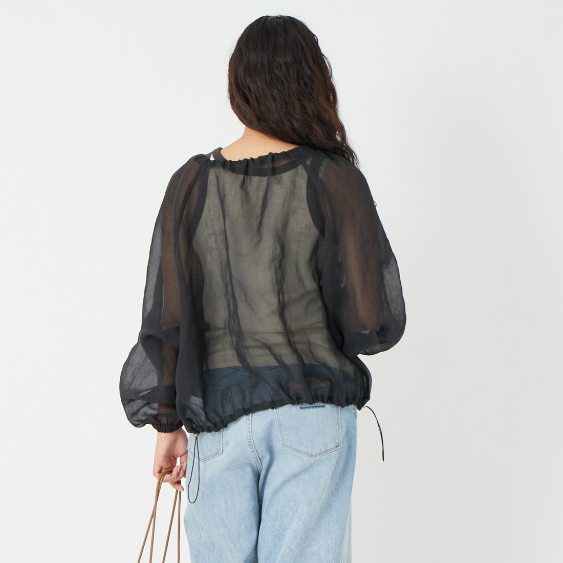 CLOCHE [クロシェ] ASAKO シアーブルゾン [61085006] ﾌﾞﾗｯｸ &&モデル身長：162cm 着用サイズ：2&&