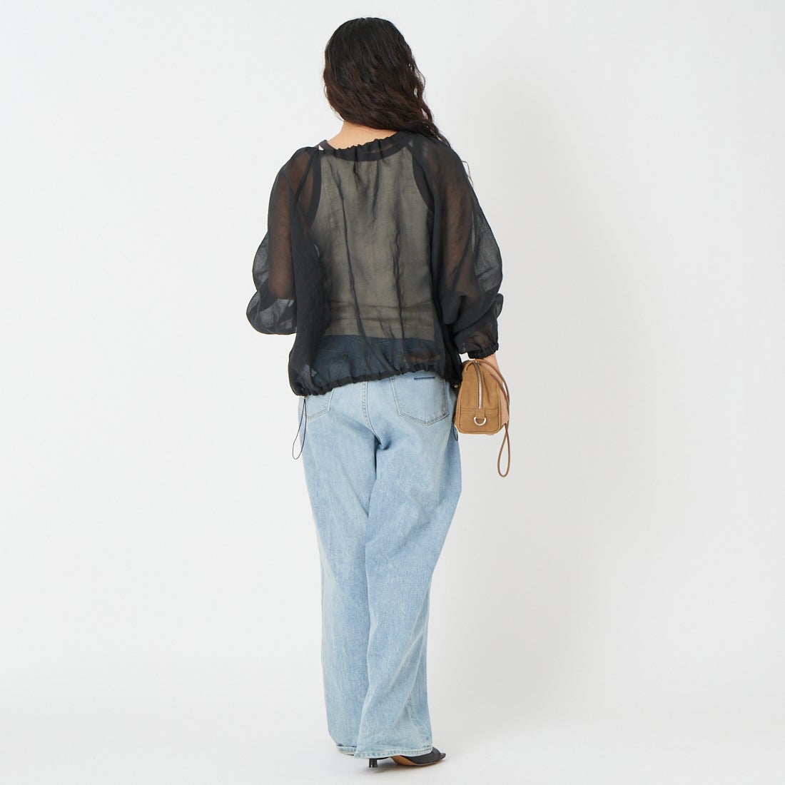 CLOCHE [クロシェ] ASAKO シアーブルゾン [61085006] ﾌﾞﾗｯｸ &&モデル身長：162cm 着用サイズ：2&&