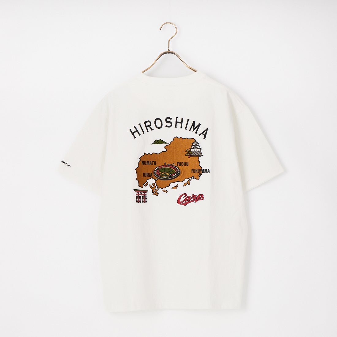HIROSHIMA CARP × JEANSFACTORY [ヒロシマカープ × ジーンズファクトリー] 広島東洋カープ コラボ刺繍Tシャツ [6547001] 07 A WHT M