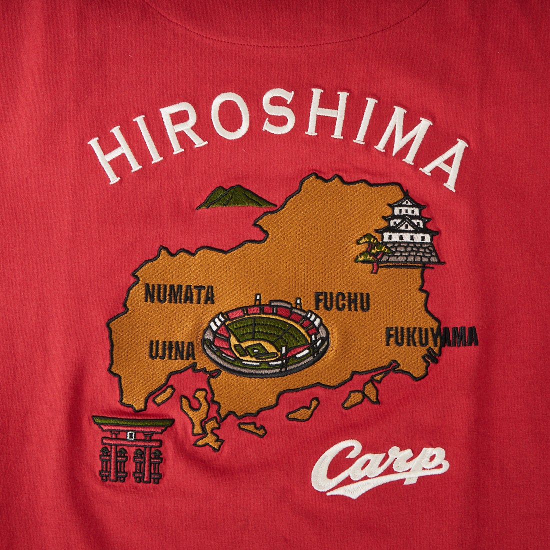 HIROSHIMA CARP × JEANSFACTORY [ヒロシマカープ × ジーンズファクトリー] 広島東洋カープ コラボ刺繍Tシャツ [6547001] 12 A RED M