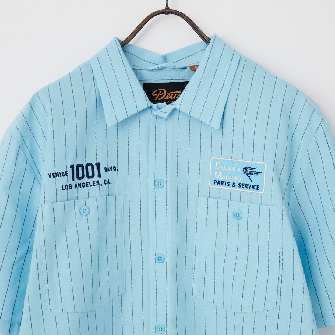 DEUS EX MACHINA [デウス エクス マキナ] FORECOURT ストライプシャツ [D261MSH312] SKY BLUE