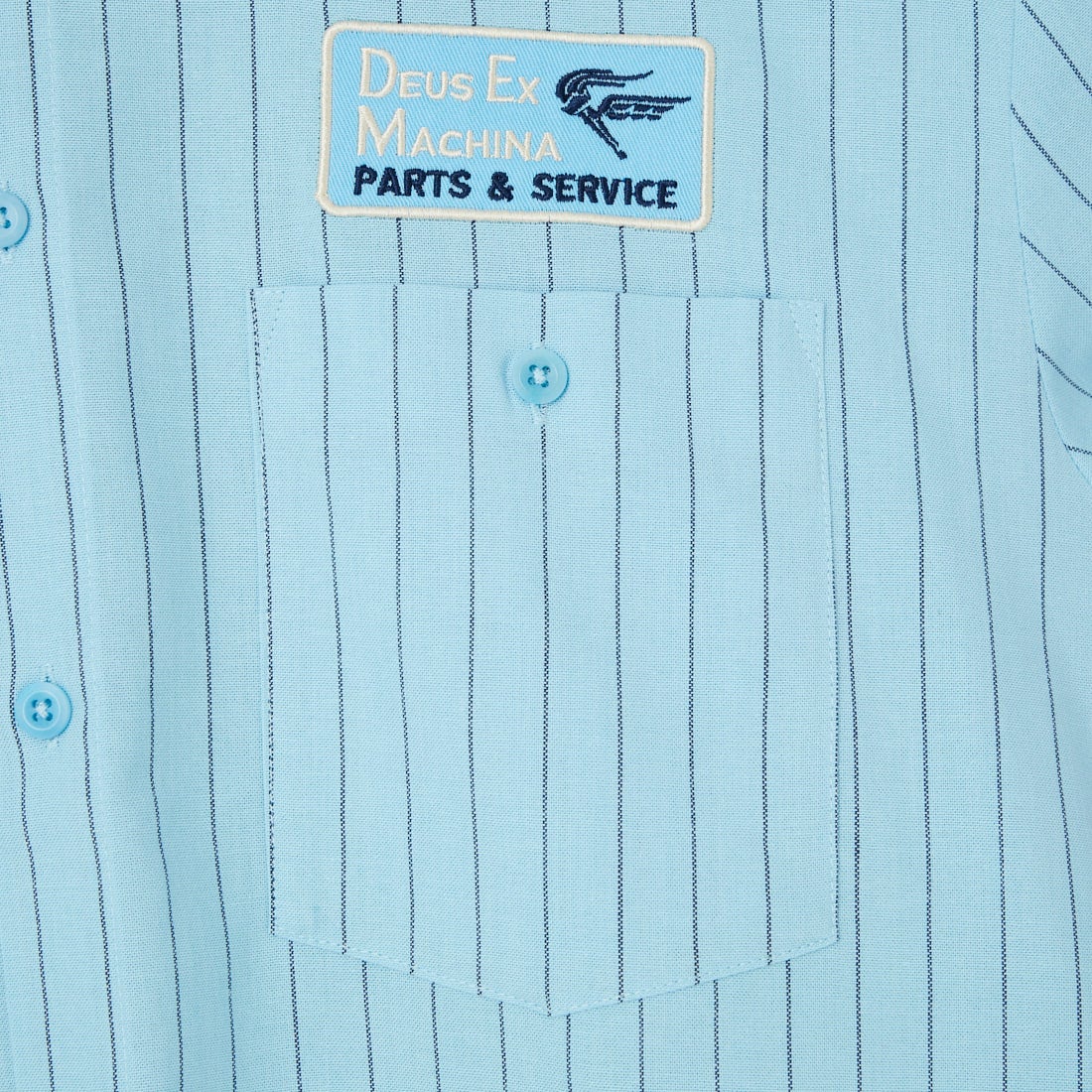 DEUS EX MACHINA [デウス エクス マキナ] FORECOURT ストライプシャツ [D261MSH312] SKY BLUE