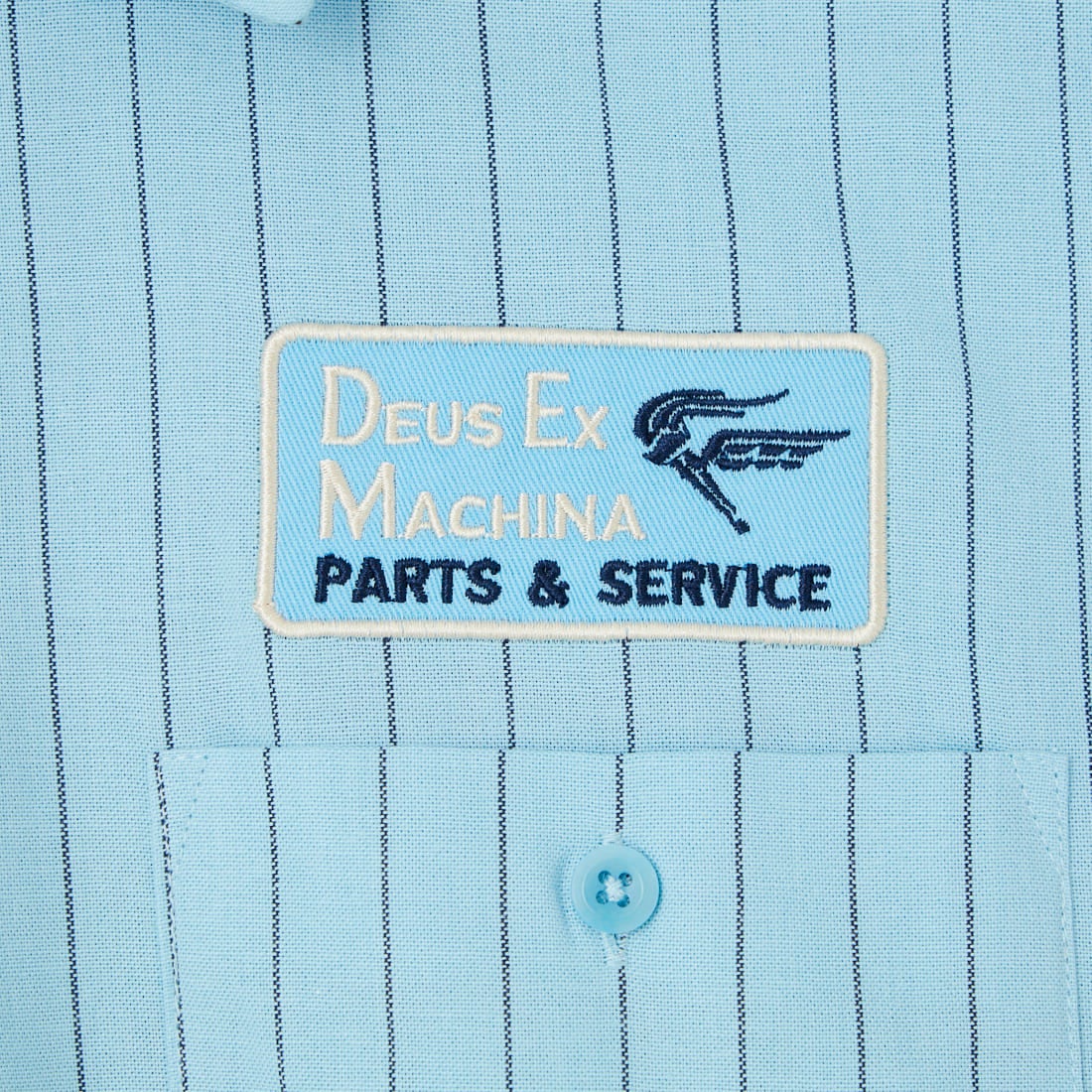 DEUS EX MACHINA [デウス エクス マキナ] FORECOURT ストライプシャツ [D261MSH312] SKY BLUE