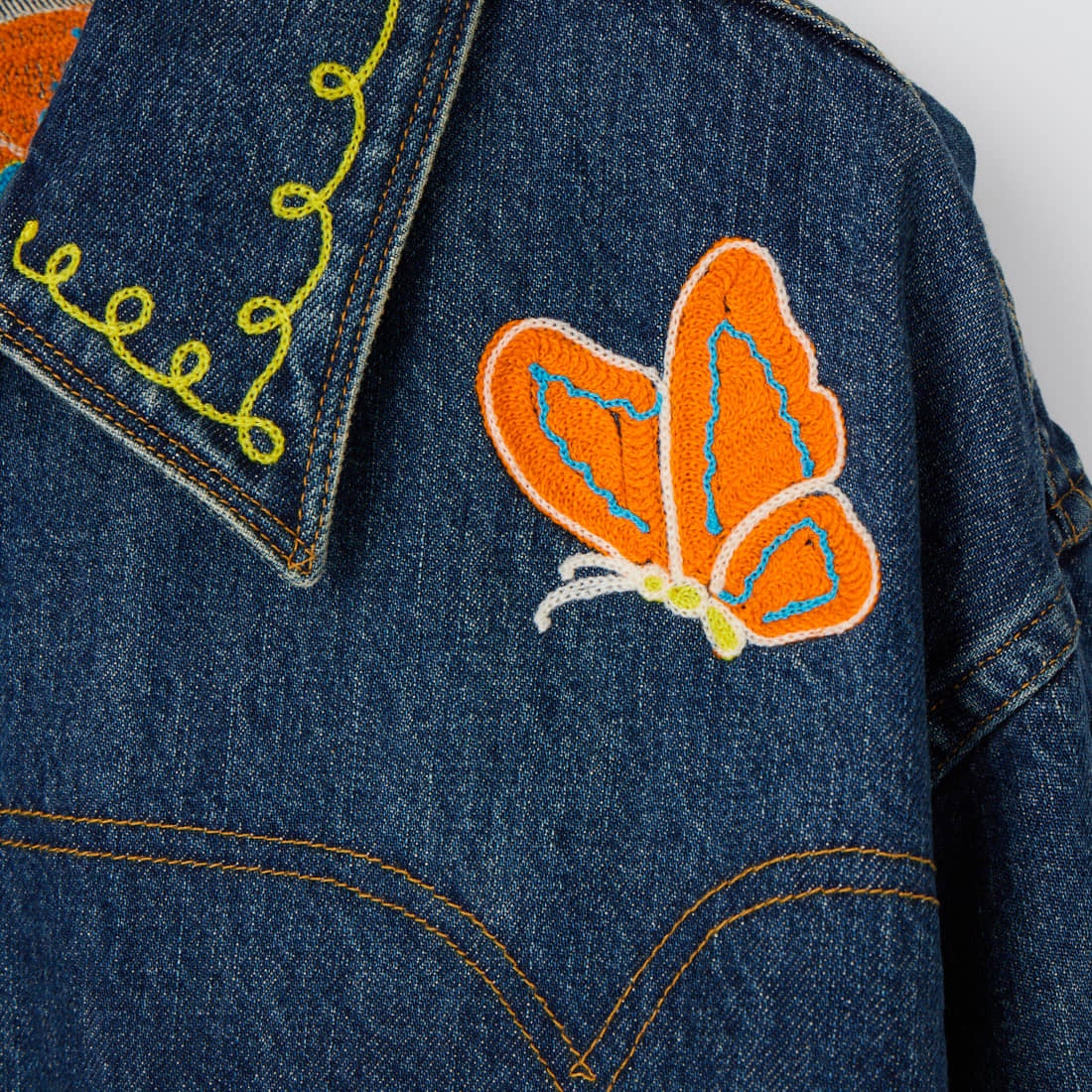 Needles [ニードルズ] パピヨン刺繍ジーンジャケット [SX210] INDIGO