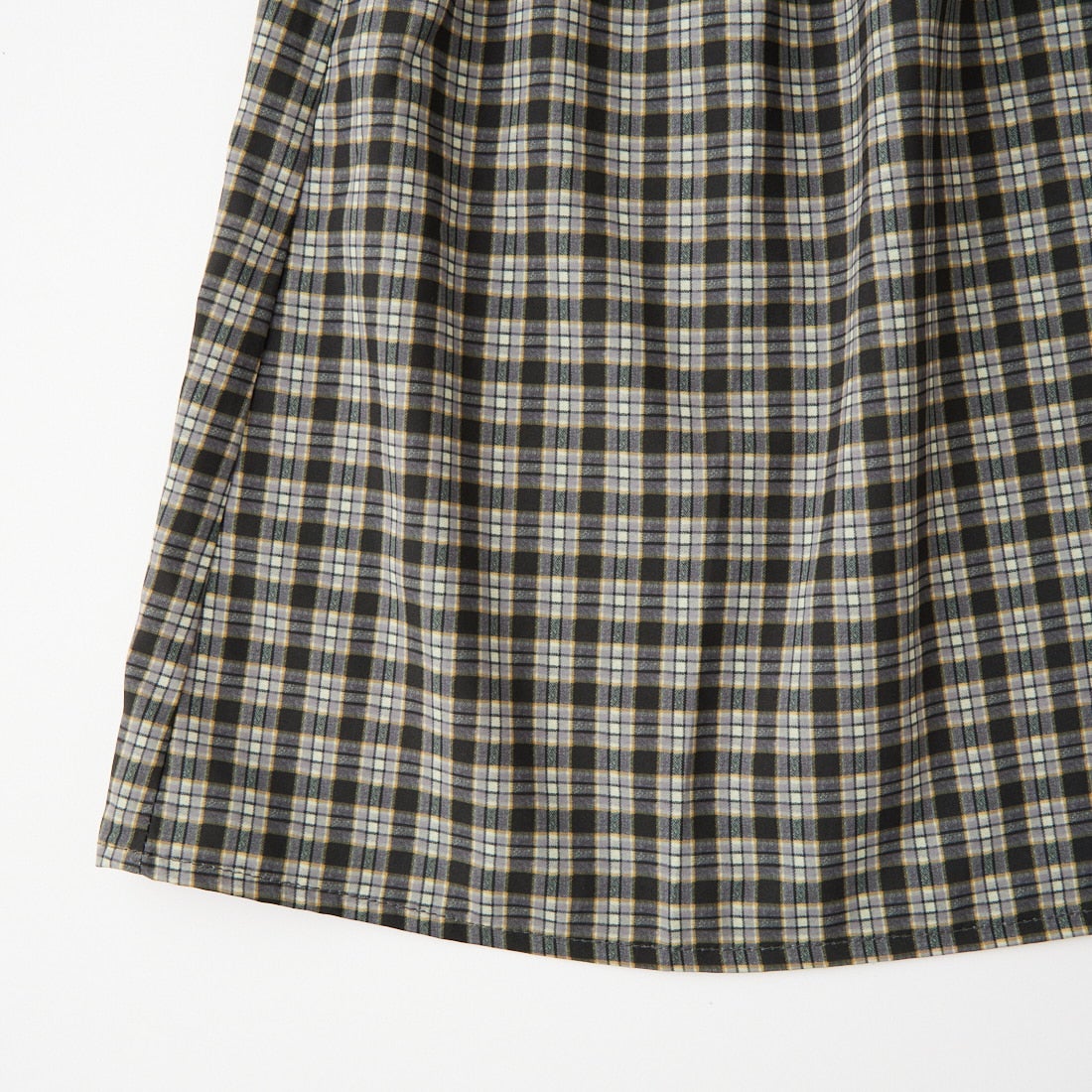 UNIVERSAL OVERALL [ユニバーサルオーバーオール] 別注 チェック柄プリント ティアードマキシ丈スカート [U2612767IN-JF] BLACK