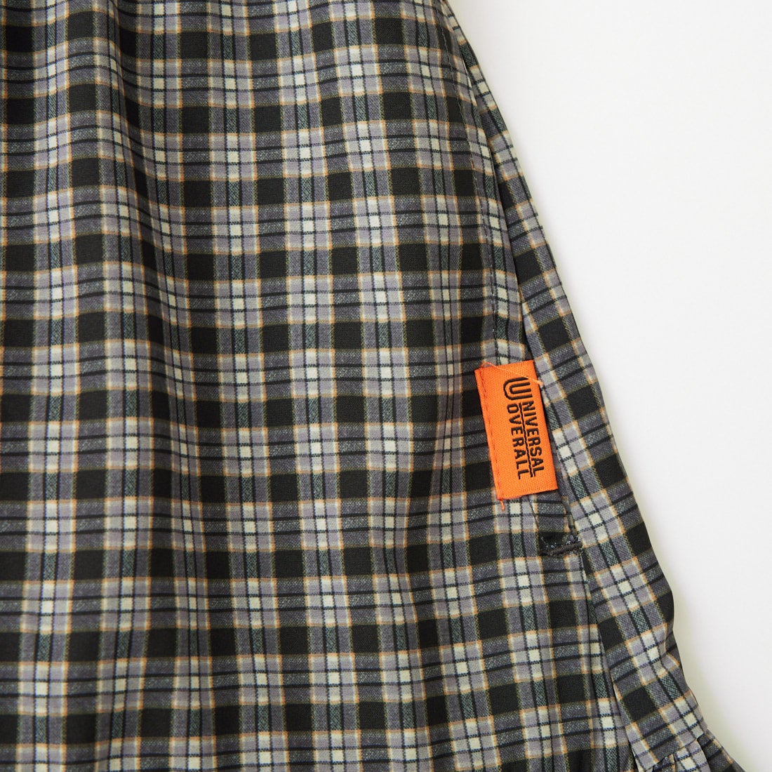 UNIVERSAL OVERALL [ユニバーサルオーバーオール] 別注 チェック柄プリント ティアードマキシ丈スカート [U2612767IN-JF] BLACK