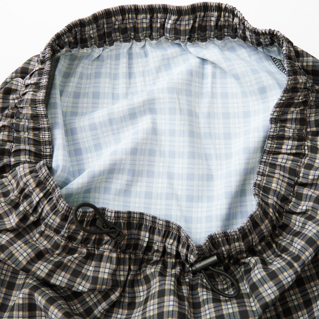 UNIVERSAL OVERALL [ユニバーサルオーバーオール] 別注 チェック柄プリント ティアードマキシ丈スカート [U2612767IN-JF] BLACK