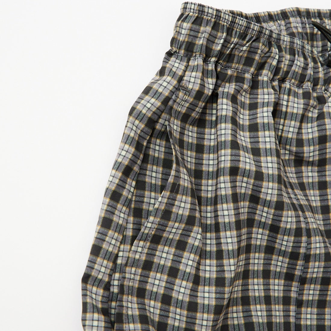 UNIVERSAL OVERALL [ユニバーサルオーバーオール] 別注 チェック柄プリント ティアードマキシ丈スカート [U2612767IN-JF] BLACK