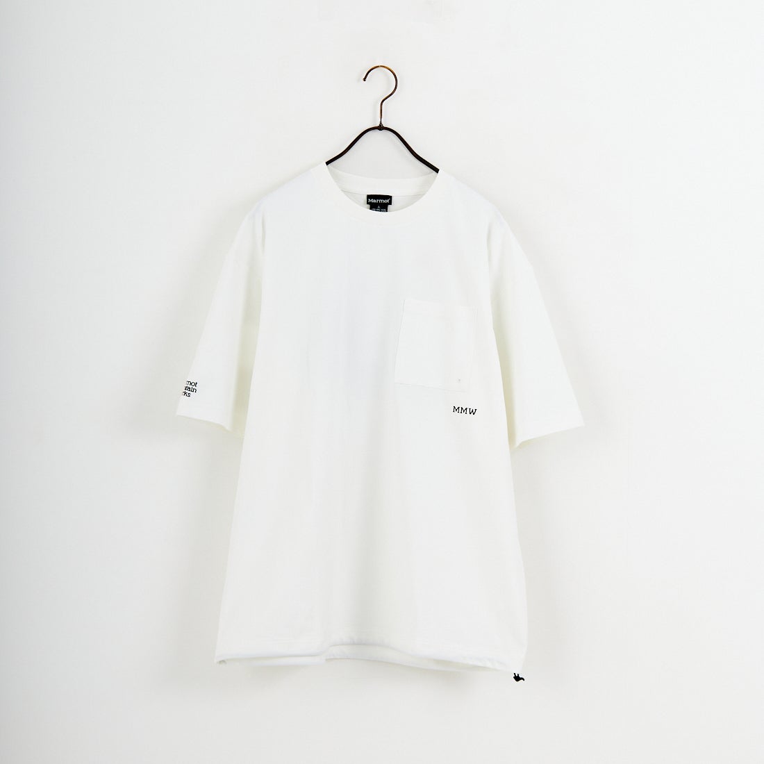 Marmot [マーモット] 別注 ドローコード付き マウンテンロゴ バックプリントTシャツ [MTSS26MST337IN-JF] WHITE