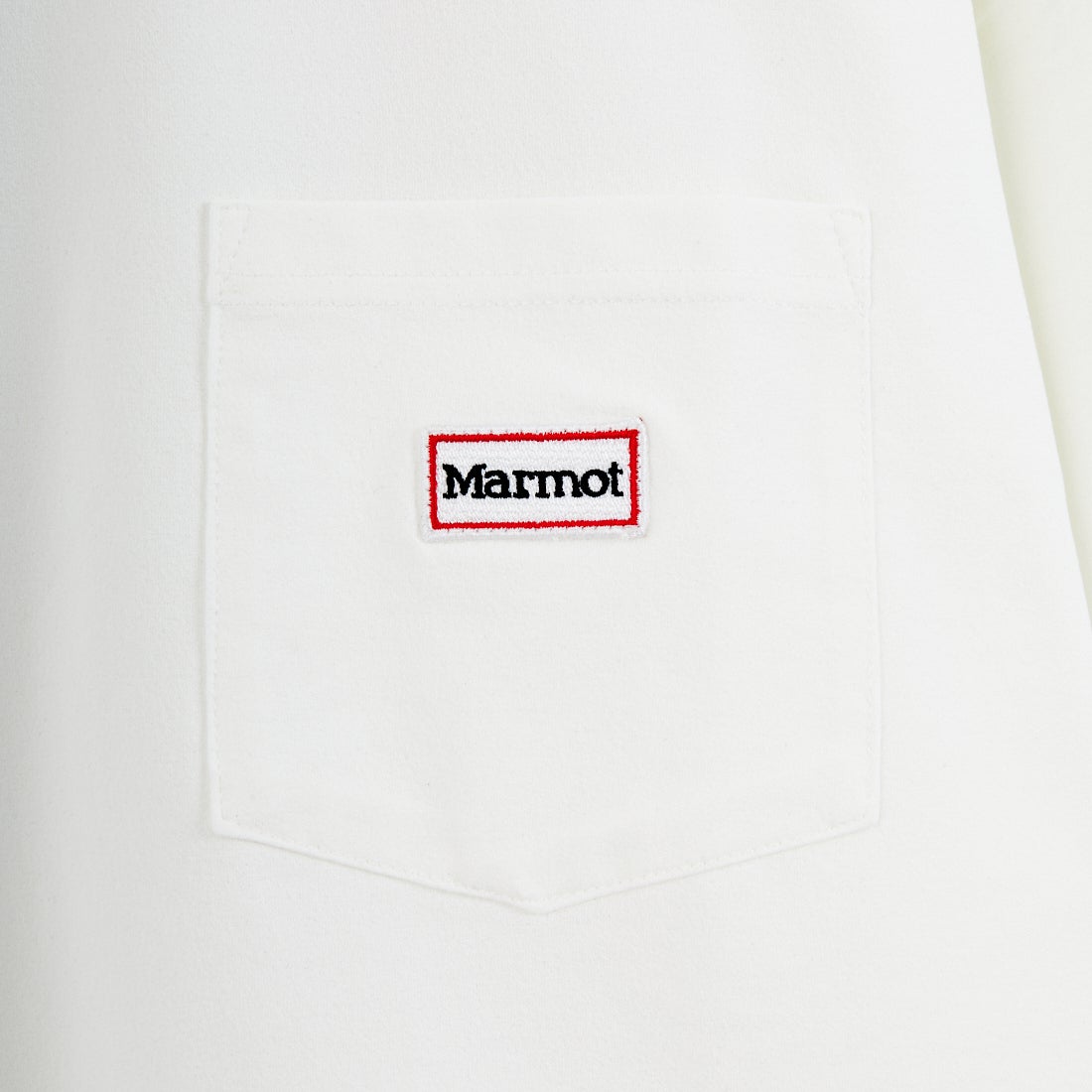 Marmot [マーモット] 別注 ドローコード付き ワッペンロゴ ポケットTシャツ [MTSS26MST339IN-JF] WHITE