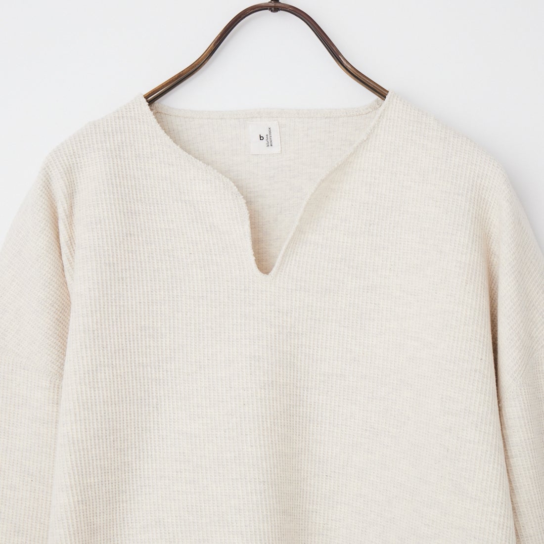 blurhms ROOTSTOCK [ブラームス ルーツストック] 別注 ラフ&スムース サーマルオーバーネック7分袖Tシャツ [BROOTS26SJF01-JF] H.OATMEAL