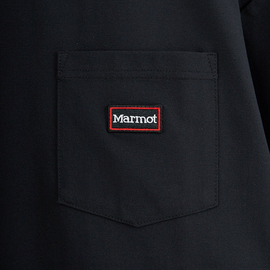 Marmot [マーモット] 別注 ドローコード付き ワッペンロゴ ポケットTシャツ [MTSS26MST339IN-JF] BLACK